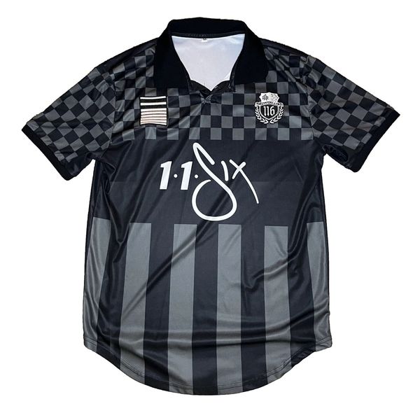 Soccer Jersey Rare Prototype 116 One One Six Black Grey Medium One Of A Kind LNC - Picture 1 of 10